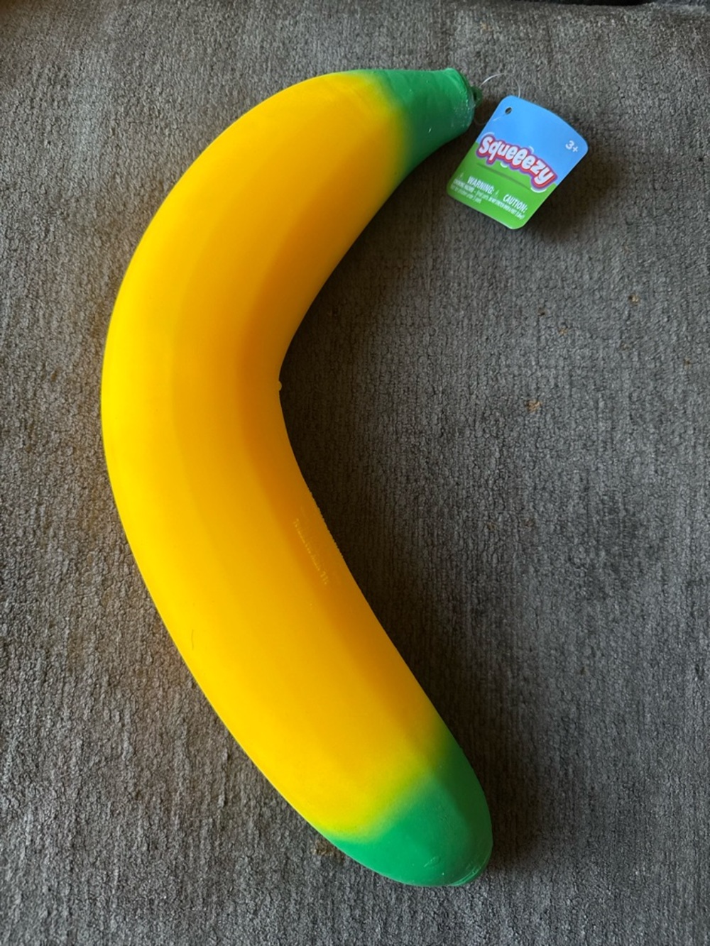Squeezy Giant Banana Squishy Toy - Yellow & Green